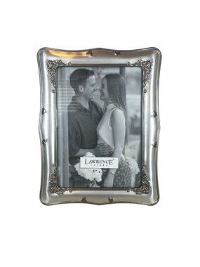 Lawrence Ornate Scalloped Picture Frame Brushed Silver 5x7 Victorian Baroque
